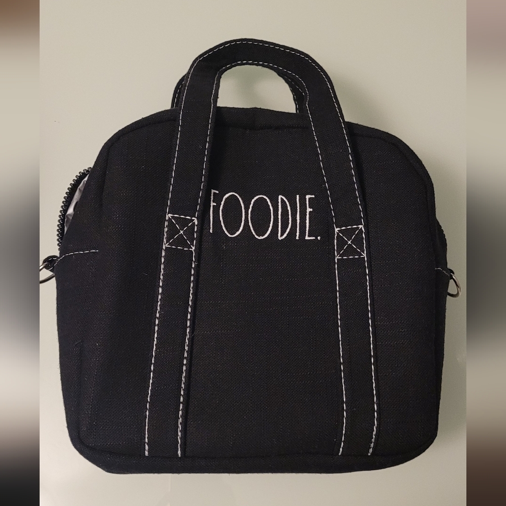 Rae Dunn FOODIE Lunch Tote Bag Box BLACK